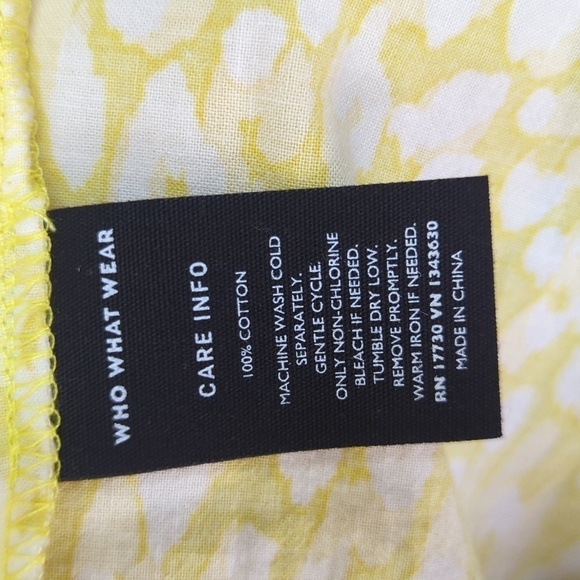 Who What Wear Animal Print Midi Dress Yellow White XL cottagecore retro preppy - Picture 8 of 8
